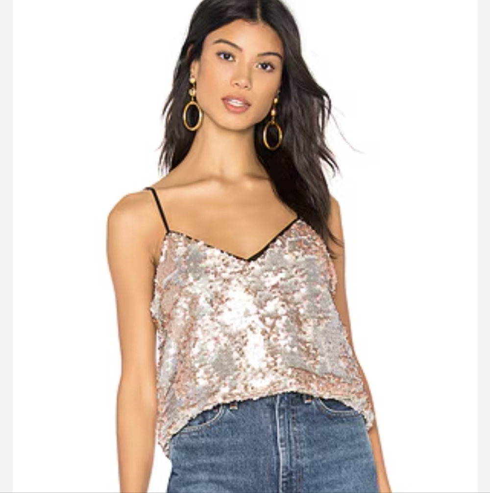 1 State Sequin Cami In Silver Mist Size XS BNWT